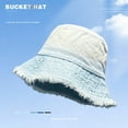 thumbnail image 2 of Audhol Hats for Women Japanese Retro Cowboy Fisherman Hat Female Summer Big Head Around The Bucket Basin Hat To Make Old Sunblock and Sunblock Face Small Hat Hat Blue1 One Size, 2 of 3