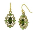 thumbnail image 4 of 1928 Jewelry Olivine Green Crystal Filigree Drop Earrings, 4 of 5