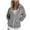 Gray, variant on Womens Oversized Hoodies Plus Size Zip Up Women Hoodies Zipper V-Neck Pullover Tops Long Sleeve Hooded Blouse Sweatshirt