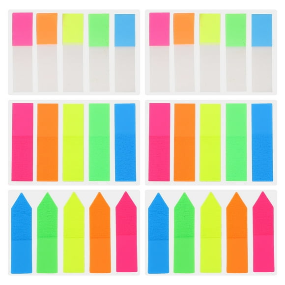 KAKOWELY 6 Sets of Paper Page Marker Sticky Memo Pad Paper Mark Sticker Page Marker,1.77"X0.47"X0.08"
