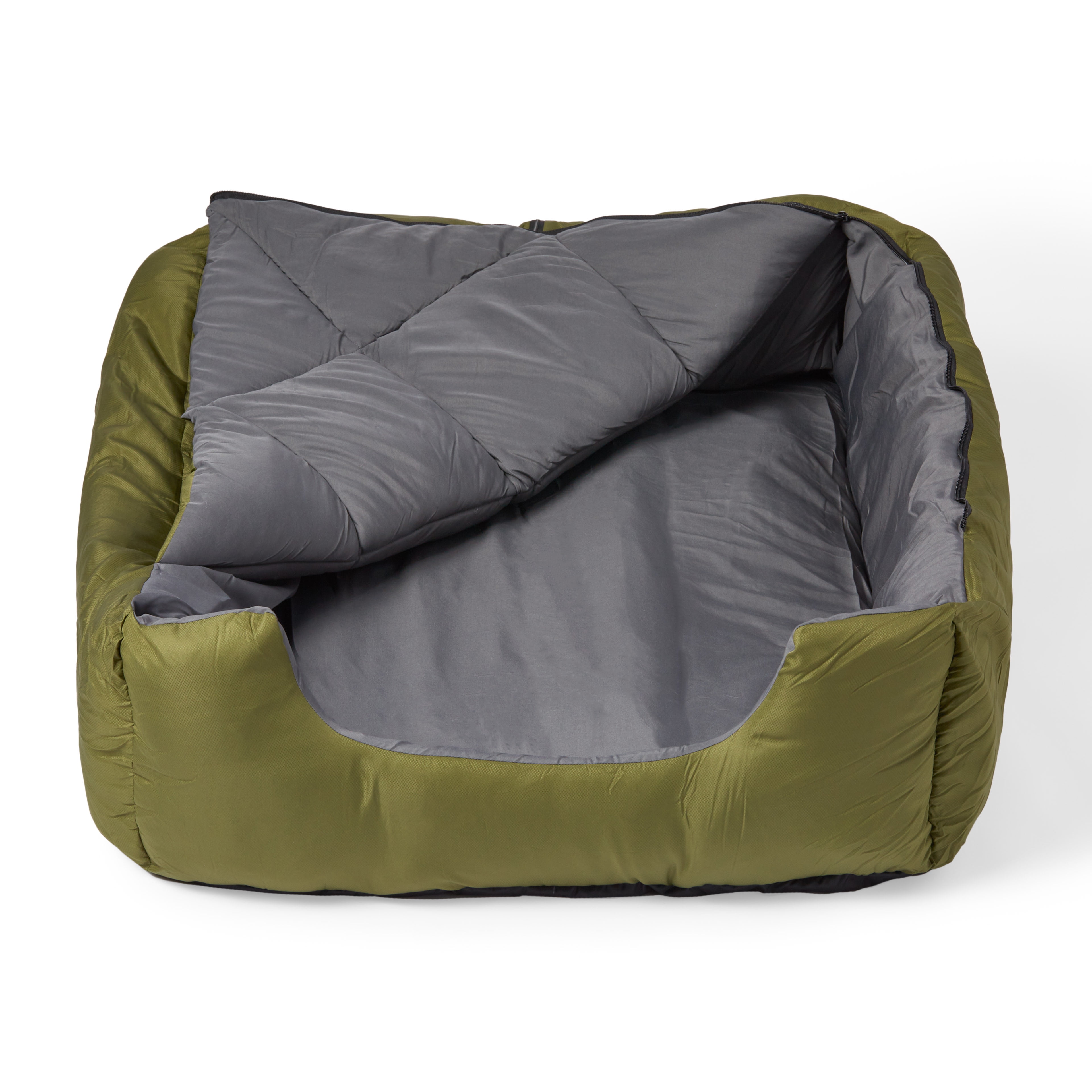 OmniCore Designs Pet Sleeping Bag (LG/Green) with Zippered Cover for Travel, Camping, Backpacking, Hiking | Good for Small and Large Pets | Use as Pet Beds, Pet Mats or Pet Blanket