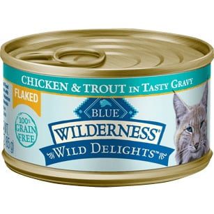 (24 Pack) Blue Buffalo Wilderness Chicken & Trout Recipe Canned Wet Cat Food, 5.5 oz.