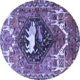 thumbnail image 1 of Ahgly Company Indoor Round Persian Blue Traditional Area Rugs, 3' Round, 1 of 4