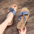 thumbnail image 1 of Sandalias de playa anudadas con correa de color sólido y tacones planos para mujer Wmkox8yii ytu8685, 1 of 5