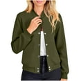 thumbnail image 5 of jtjvou Jacket Women Varsity Casual Button Down Lightweight 2025 Fall Fashion Short School Outfits with Pockets Green L, 5 of 9