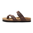 thumbnail image 1 of Sandals Cork Footbed Adjustable Buckle Casual Flip Flops for Women Girls, 1 of 14