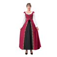 thumbnail image 2 of Renaissance Costume Women, Victorian Dress, Renaissance Dress Women, Renaissance Dress Women Medieval Costume Court Dress Victorian Regency Queen Princess Peasant Dress-Dress+Vest, Wine L, 2 of 6