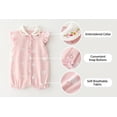 thumbnail image 7 of ZACPNCV Baby Girl Romper Short Sleeve Baby Bodysuit Pleated Romper Jumpsuit Infant Girl Clothes Pink 6-9 Months, 7 of 7