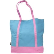 Ezprogear Large Heavy Duty Canvas Tote Bag 20" W x 17" H x 6" D (Blue/Pink)