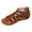 Brown, variant on Women's Sandals Gladiator Strappy Flat Ankle Boots Comfortable Beach Wide Width Open Toe Breathable Shoes for Dressy Summer Brown Size 7.5