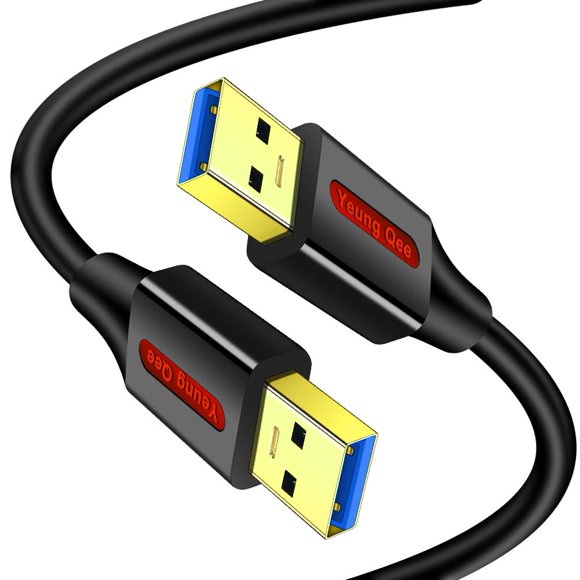USB 30 A to A Male cable 15 FT,USB to USB cable Type A Male to Male cable USB 30 Double End USB cord for Hard Disk, cameras,Laptop cooler, DVD Player and More (15ft5M)