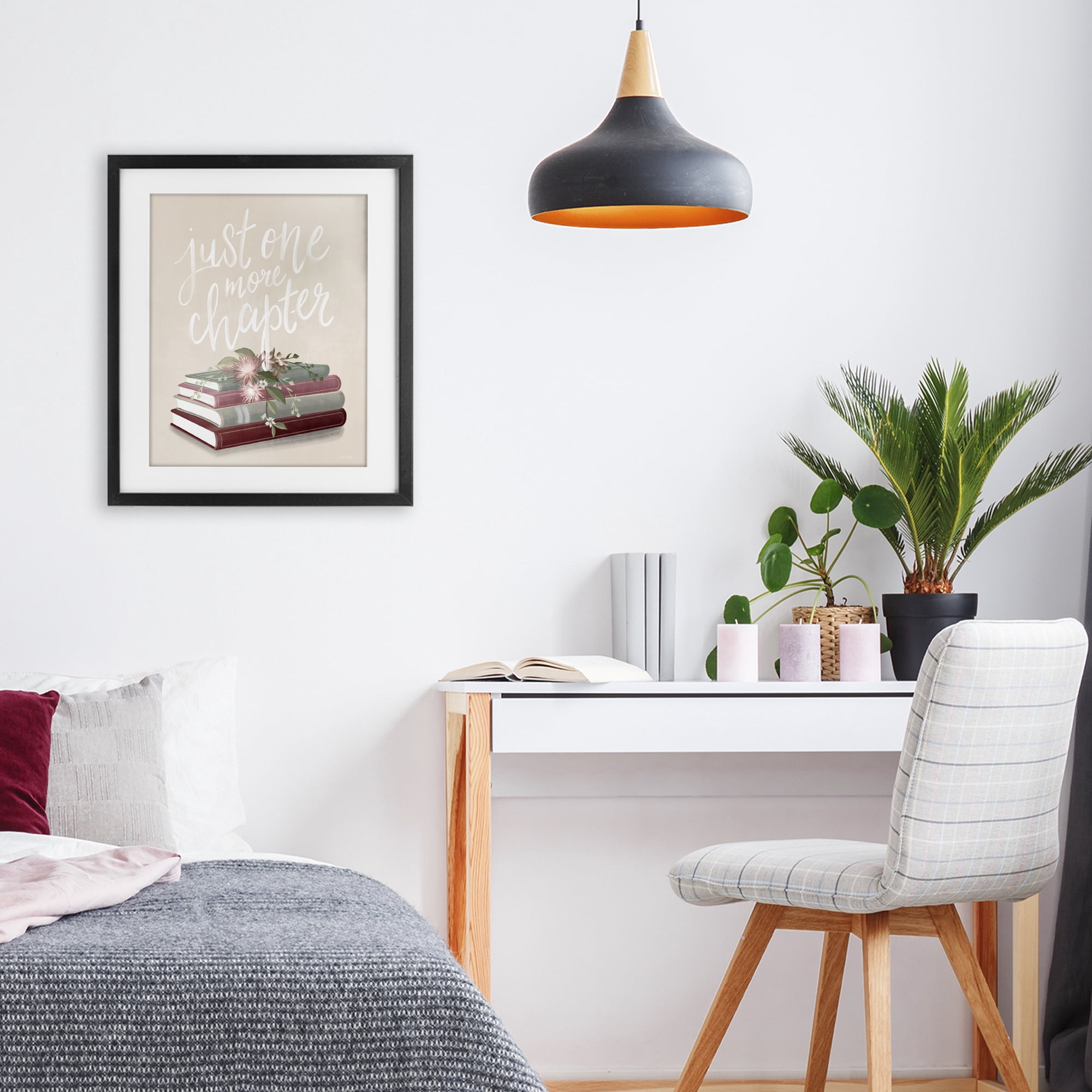 Stupell Industries One More Chapter on Beige Black Framed Print Under Glass, design by House Fenway