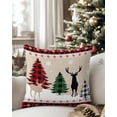 thumbnail image 3 of Christmas Decorative Throw Pillow Covers 20x20 Inch Set of 2 Reindeer Xmas Trees Pillow Cases for Couch, Buffalo Plaid Snowflake Snow Cushion Case for Living Room Bedroom Bed Car Chair, 3 of 8