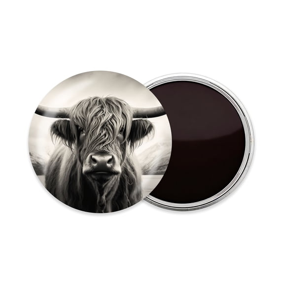 Round Fridge Magnets, 1Pcs 2.2in Cute Refrigerator Magnets Decorative for Whiteboard, Classroom, Locker, Kitchen, Birthday Gifts - Highland Cow in The Scottish Highlands