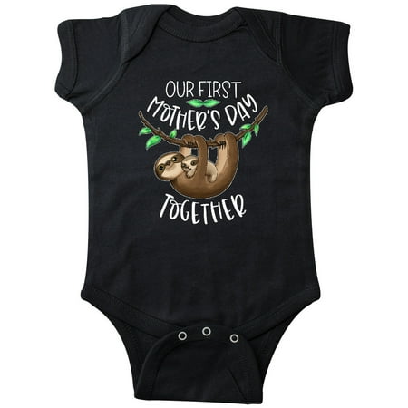 

Inktastic Our 1st Mothers Day Together Cute Mom and Baby Sloth Gift Baby Boy or Baby Girl Bodysuit