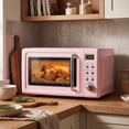 thumbnail image 4 of Costway 0.7 Cu.ft Retro Countertop Microwave Oven 700W LED Display Glass Turntable Pink, 4 of 10