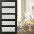 thumbnail image 5 of 30'' x 84'' Sliding Glass Barn Doors and Hardware Included, Black Wood Texture Panels & Tempered Frosted Glass & Barn Door Hardware Kit, Easy Assembly with Pre-Drilled Holes, 5 Panel, 5 of 9