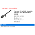 thumbnail image 2 of Front Inner Tie Rod End - Compatible with 2012 - 2015 Mercedes-Benz SLK250 2013 2014, 2 of 2