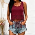 thumbnail image 6 of LEKWK Tank Tops for Women Trendy Hollow Out Tassel Hem Boho Tops Sleeveless Crew Neck Flowy Summer Shirts Fashion Beach Vacation Holiday Clothes, 6 of 6