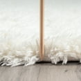 thumbnail image 4 of Transitional 2x3 Area Rug Shag Thick (2' x 3') Solid White Indoor Scatter Easy to Clean, 4 of 8