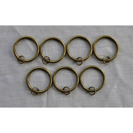 Urbanest 1 1/2  Metal Curtain Rings With Eyelets  Set of 7  Antique Gold