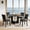 Dark Gray, variant on Leovanni 48inch Round Dining Table Set for 4 Modern Solid Wood 5-Piece Kitchen & Dining Room Set with Upholstered Chairs Pedestal Base, Natural