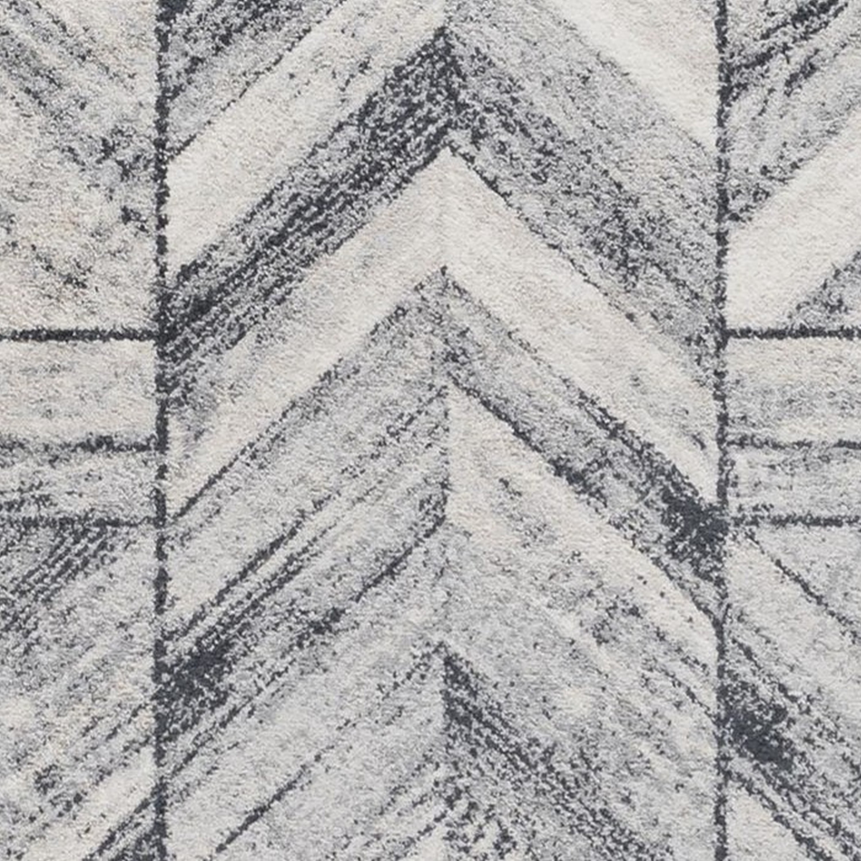 VCNY Home Ryder Modern Grey Ivory Blue Geometric Frise Area Rug, 8' x 10'