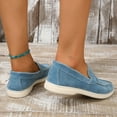 thumbnail image 4 of Viluyesy Womens Suede Loafer, Solid Color Slip-on Comfort Fashion Flat Sneaker Sky Blue US8.5, 4 of 7