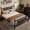 King-Brown, variant on Twin Size Vintage Metal Bed Frame,Headboard & Footboard, Sturdy Platform, Under Bed Storage, Noise-Free, Easy Assembly, No Box Spring,Brown
