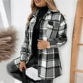 thumbnail image 6 of Tuphregyow Women Jacket Winter Coat Solid Shaggy Jacket Warm Coat Tops Oversized Trendy Fleece Long Sleeve Fluffy Button Lapel Outfits Black XL, 6 of 9