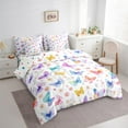 thumbnail image 4 of Manfei Kawaii Colorful Butterflies 7-Piece Twin Bedding Sets,Dreamy Fairy Tale Bedding Comforter Set,Rainbow Fly Animal Sheet Sets For Teens Girls,Uper Cozy Room Decor Reversible, 4 of 9