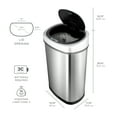 thumbnail image 6 of Nine Stars Automatic Kitchen Trash Can, 13 Gallon Stainless Steel Motion Sensor Garbage Bin with Soft Close Lid, Silver, 6 of 12