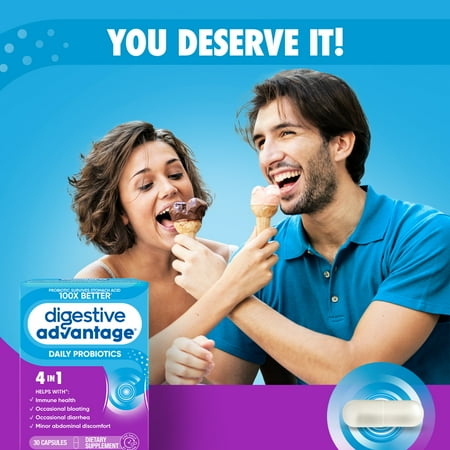 Digestive Advantage Daily Probiotics For Women And Men, Supports Gut Health, 30 Capsules