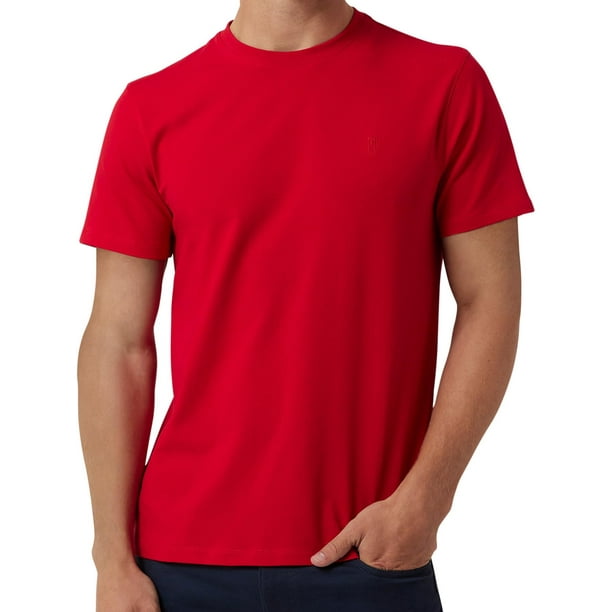Camiseta DKNY de Algodón Suave con Cuello Redondo Corte Clásico Roja