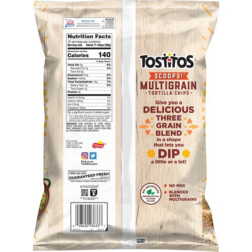 2 Pack - Tostitos Tortilla Chips Scoops Multigrain 10 oz Package May Vary