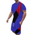 thumbnail image 2 of Vedolay Shorts Tracksuit Mens Personality Summer Outfit 2 Piece Set Short Sleeve T Shirts and Shorts,F L, 2 of 3