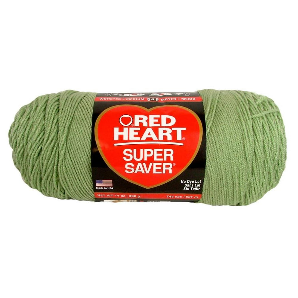 Red heart super saver jumbo yarn frosty green acrylic 396g green