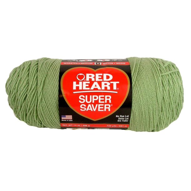 Red Heart Super Saver Jumbo Yarn, Frosty Green, Acrylic, 396g, Green