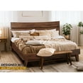 thumbnail image 6 of Acacia Aurora Bed Frame with Headboard Solid Wood Platform Bed, Queen Bed Frame, Scandinavian Signature Wood Bed Compatible with All Mattress Types, Non-Slip and Noise-Free, Walnut, 6 of 8