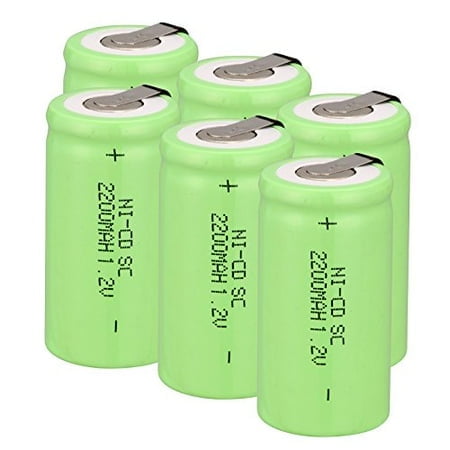 Ni-Cd Rechargeable Battery Sub C SC Batteries (Green6)