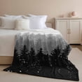 thumbnail image 2 of Throw Blanket for Couch Abstract Forest Soft Fleece Flannel Blankets Cozy Lightweight Blanket for Home Sofa Living Room Black Gray Trees Mountain Bed Throws 60" x 80", 2 of 9