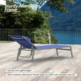 thumbnail image 6 of Domi Patio Chaise Lounge Set of 3,Aluminum Adjustable Pool Lounge Chairs with Side Table,Sunbathing Lounger for Deck Lawn Patio Backyard,Textilene - Navy Blue, 6 of 8