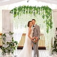 thumbnail image 5 of 24 Pack 3.6 Feet Wisteria Hanging Flowers, Artificial Fake Wisteria Flower Vines Garland Silk Flowers String for Wedding Party Wall Decorations, White, 5 of 6