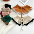 thumbnail image 6 of Detachable Knitted Dickey Collar Crop Top Mini Cape Half Shirt Blouse Collar for Women Girl, 6 of 6