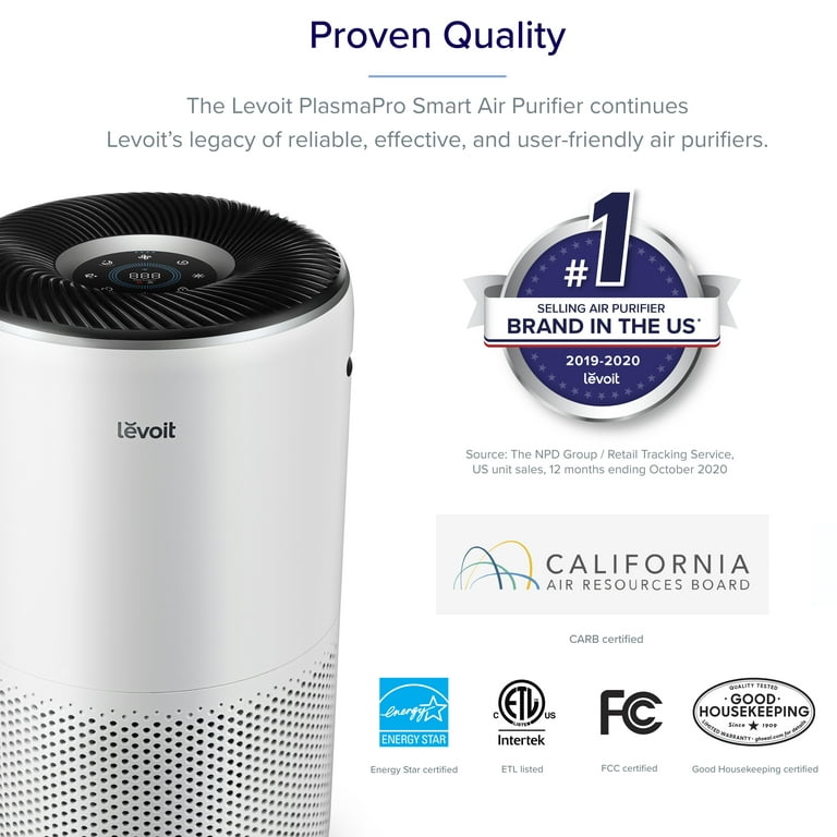  LEVOIT Air Purifiers for Home Large Room Up to 1980 Ft² in 1 Hr  With Air Quality Monitor, Smart WiFi and Auto Mode, 3-in-1 Filter Captures  Pet Allergies, Smoke, Dust, Core