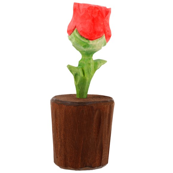 Romantic Wooden Rose Flower Hand Carving Artificial Flower Wooden Rose Eternal Ornament