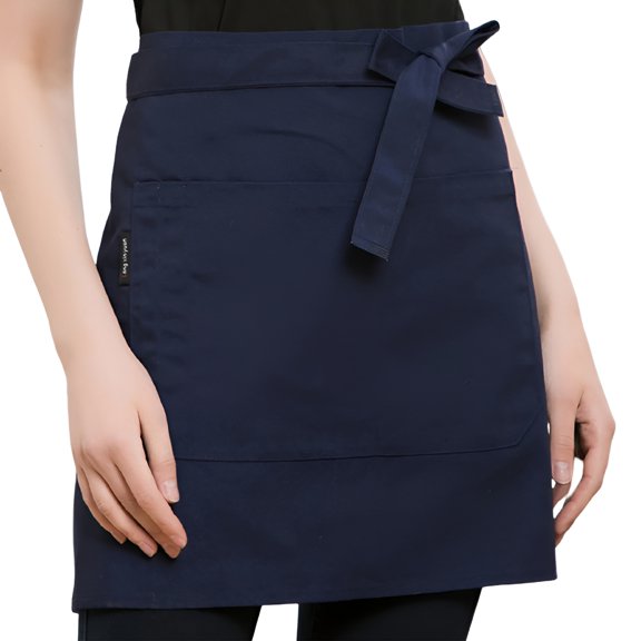 TELOLY 2026 New Unisex Waterproof Half Apron with Pocket Waitress Chef Waist Apron Resistant Restaurant Cafe Lace-Up Short Apron Household for Cooking,Kitchen,Baking,Grilling,Barbecue