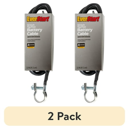 (2 pack) Everstart LF32-4L-77 4-Gauge Top Post Battery Cable, 32-Inches