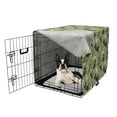 thumbnail image 5 of Autumn Dog Crate Cover, Continuous Cartoon Design Repeated Puppies Chasing Playing Art, Easy to Use Pet Kennel Cover Small Dogs Puppies Kittens, 7 Sizes, Almond Green and Multicolor, by Ambesonne, 5 of 6