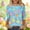A-Light Blue, variant on 3/4 Length Sleeve Womens tops Happy Easter Graphic Crew Neck T-Shirt Fashion Casual Loose Fitting Top Festival Pullover Tees